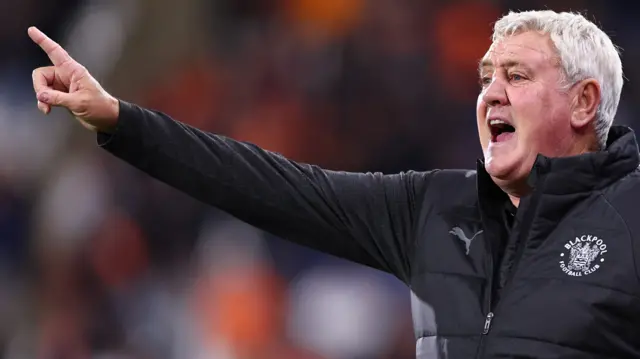 Steve Bruce gestures on the touchline