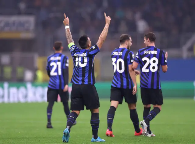 Martinez celebrates his goal