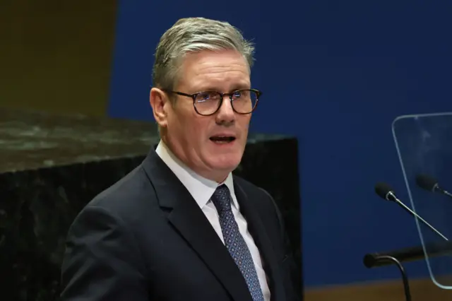 Keir Starmer, Prime Minister and First Lord of the Treasury of the United Kingdom of Great Britain and Northern Ireland, speaks during the United Nations General Assembly (UNGA) at the United Nations headquarters on September 26, 2024 in New York City.