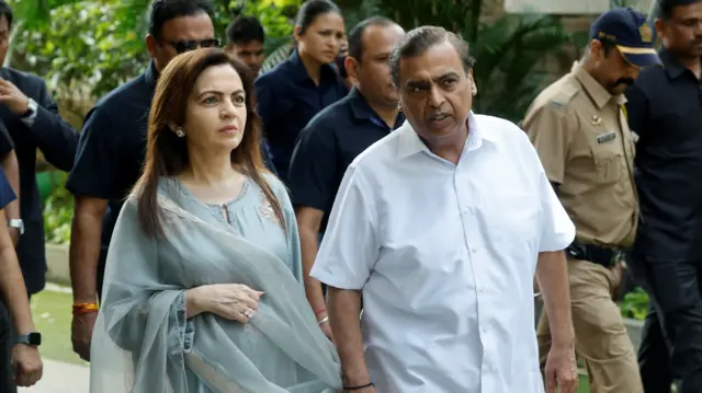 Business tycoon Mukesh Ambani and his wife Nita Ambani