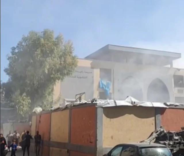 Smoke from building