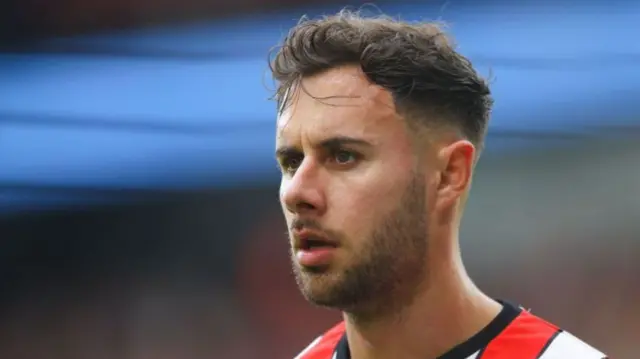 Sheffield United's George Baldock during an FA Cup quarter-final against Blackburn Rovers