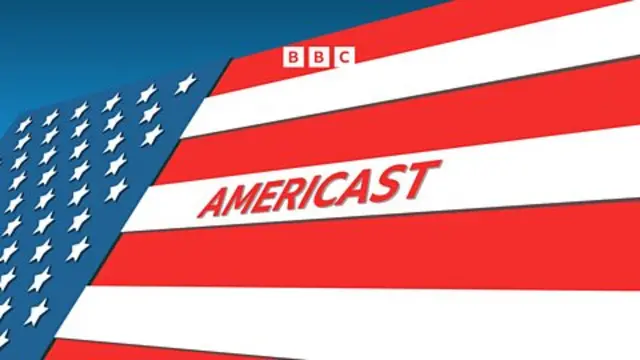 American flag with Americast emblazoned on top. BBC logo at top center of the image