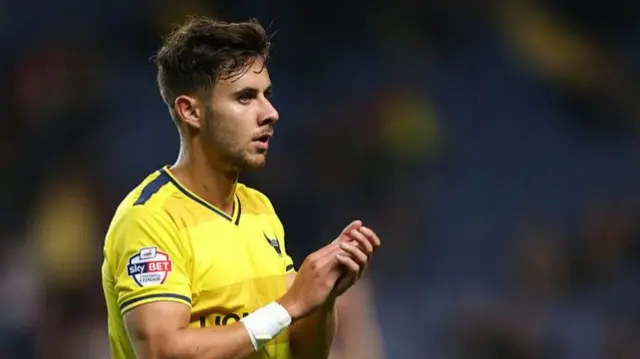 George Baldock playing for Oxford United in 2015