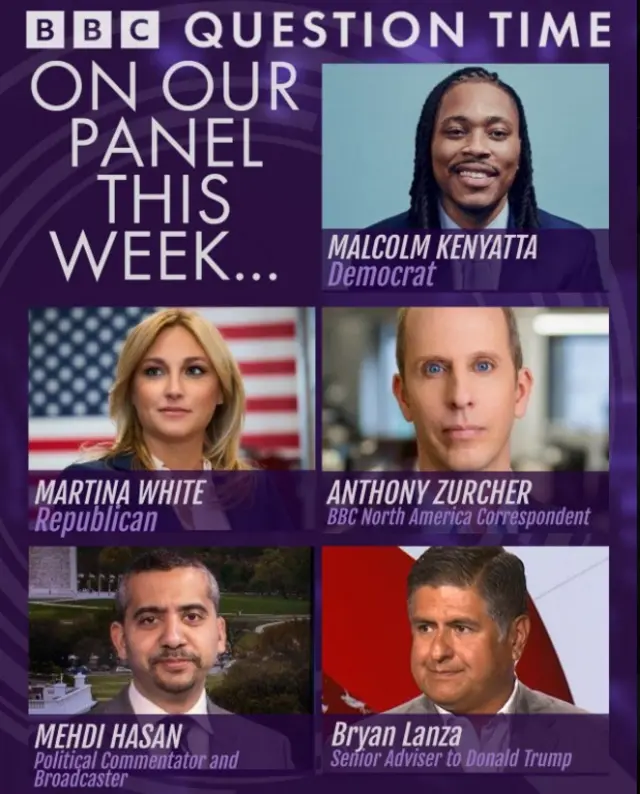 Panelists for Question Time