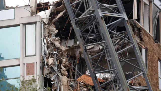 Damage to the offices of the Tampa Bay Times