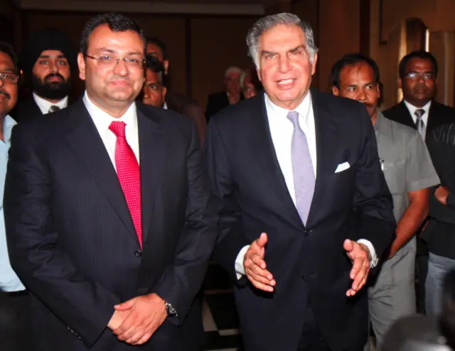 Ratan Tata with Cyrus Mistry after Tata Tea's Annual General Meeting on 31 August 2012 in Kolkata