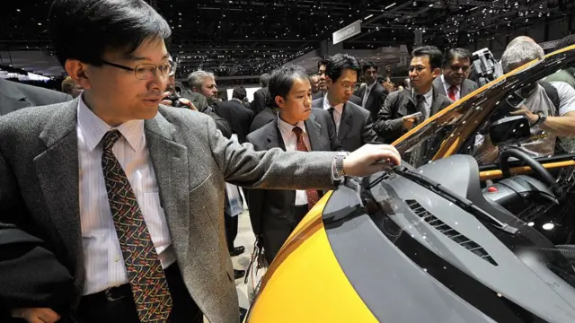 A model of Tata Nano at the Geneva International Motor Show in 2008 in Geneva
