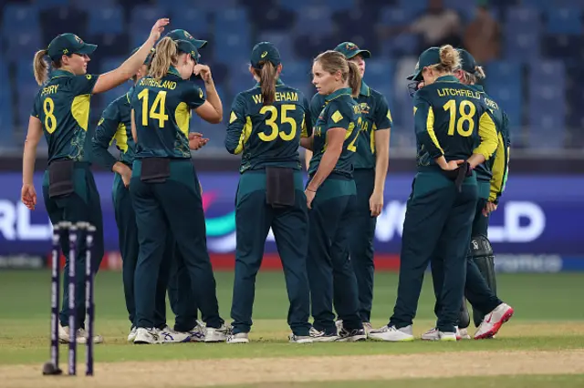 Sophie Molineux of Australia after taking the wicket of Nida Dar