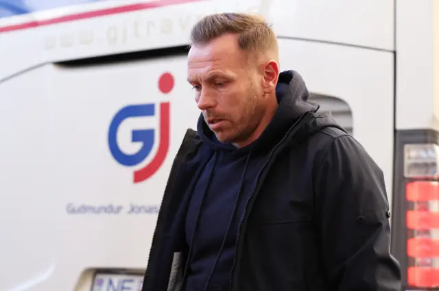 Craig Bellamy arrives at the stadium