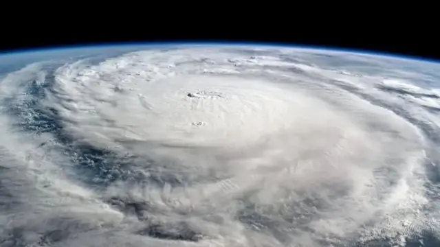 A view of a hurricane from space.