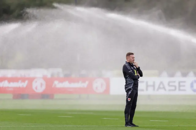 Craig Bellamy during Wales training