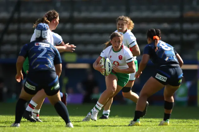 Kayleigh Powell of Wales in action