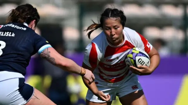 Seina Saito playing for Japan against Scotland