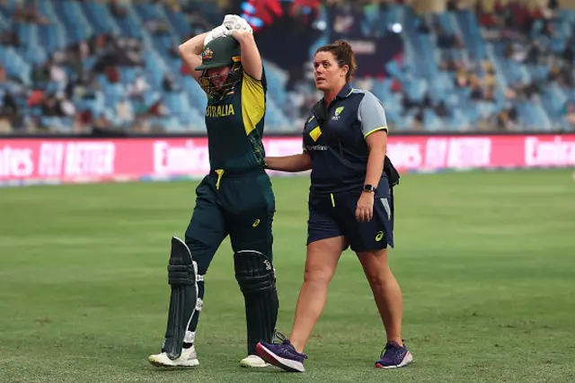 Alyssa Healy of Australia grimaces