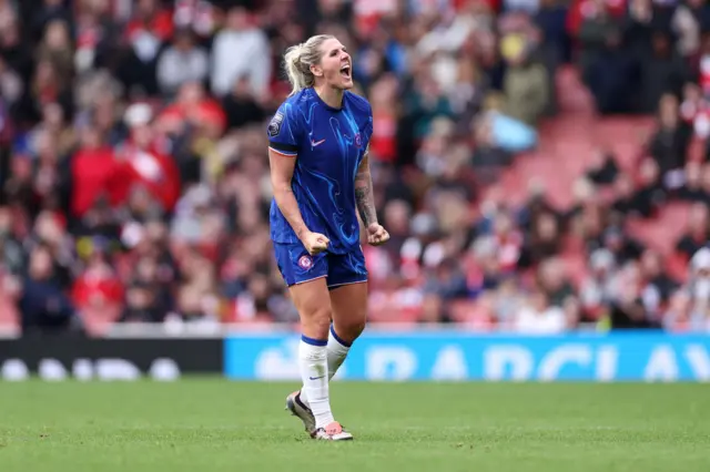 Millie Bright roars with delight at full time