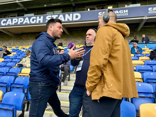 Johnnie Jackson speaks to BBC Radio London at Plough Lane