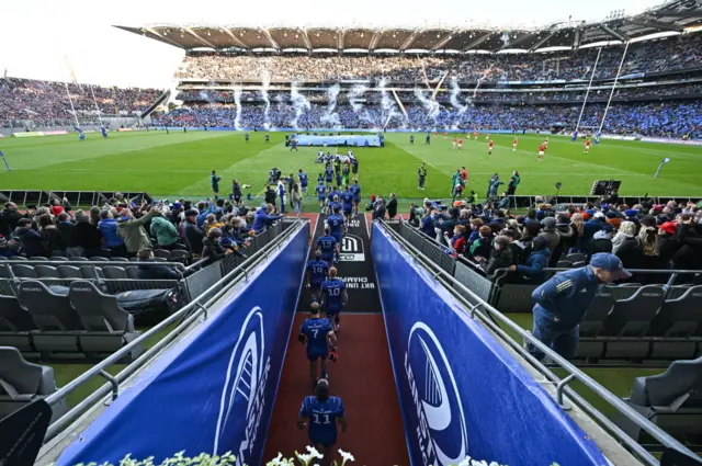 Leinster come out at Croke Park