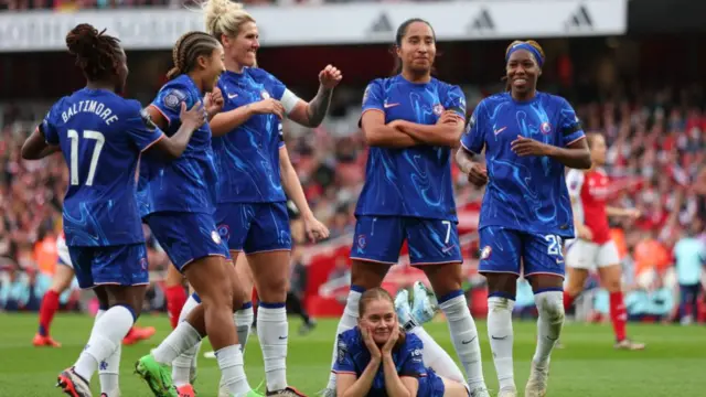 Chelsea players celebrate