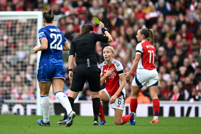 Williamson is shown a yellow card