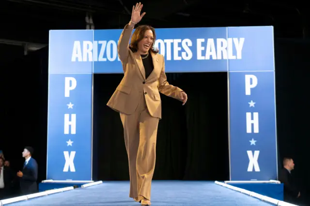 Kamala Harris photographed at a campaign event in Arizona