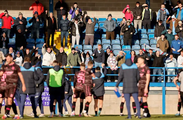 Irish Premiership - Ballymena celebrate win with fans