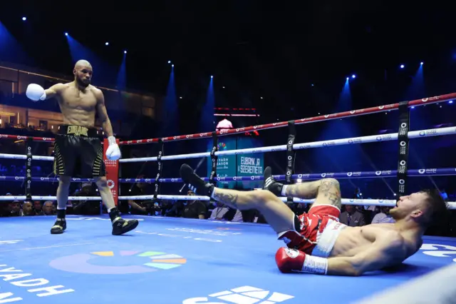 Chris Eubank Jr knocks down Kamil Szeremeta