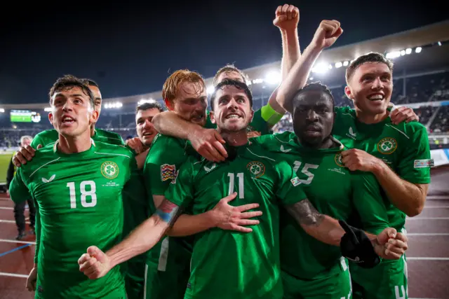 Republic of Ireland players celebrate