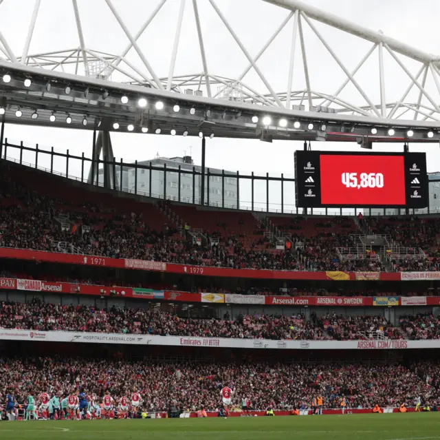 Attendance shown on scoreboard