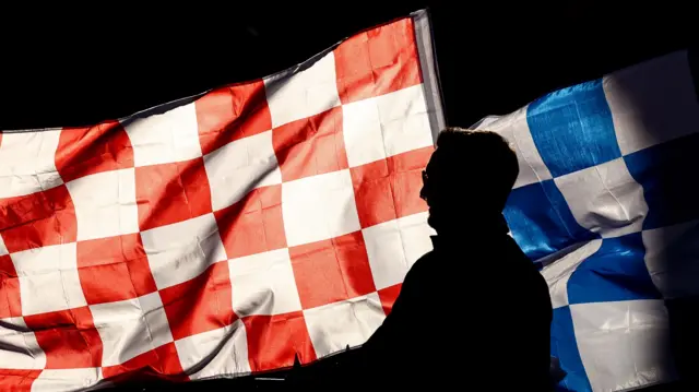 A fan makes his way to Croke Park ahead of the game