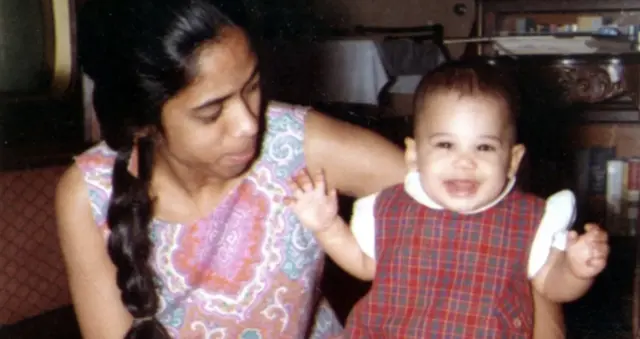 Kamala Harris as a baby with her mother, Shyamala Gopalan