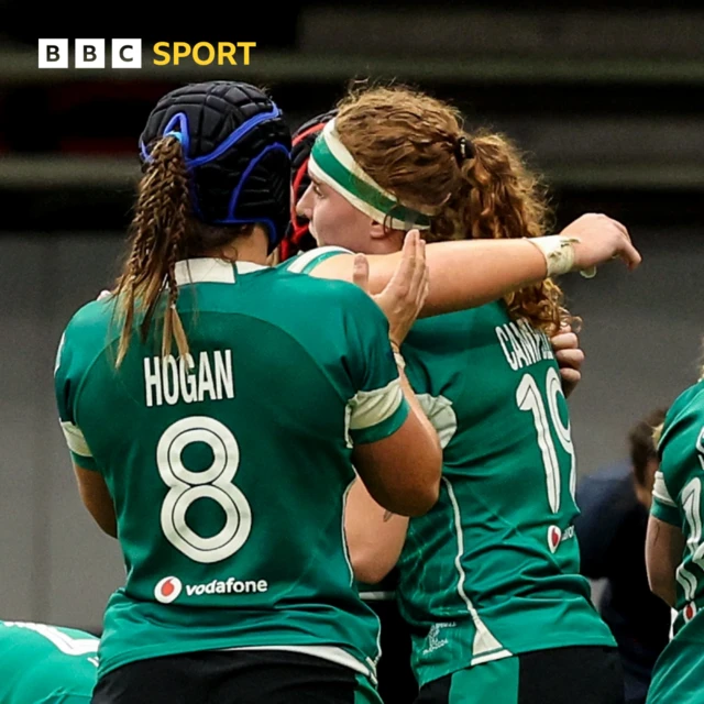 Ireland players celebrate after the game