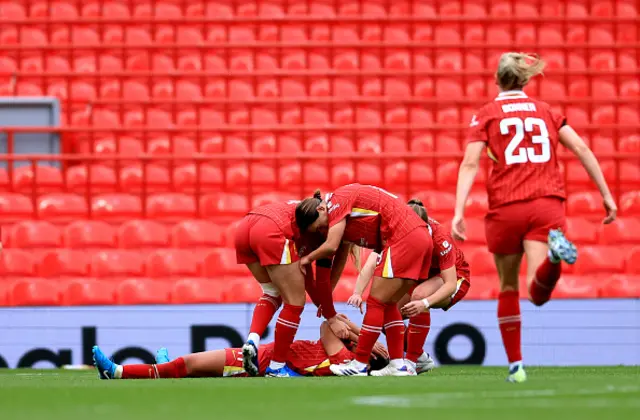 Olivia Smith of Liverpool celebrates