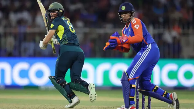 Ellyse Perry of Australia bats during the Women's T20 World Cup match against India