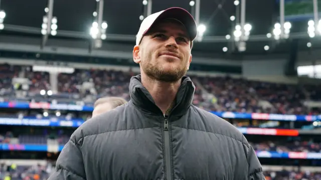 Tottenham striker Timo Werner looks on