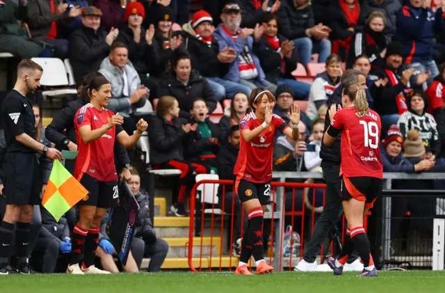 Manchester United's Elisabeth Terland after being substituted Action