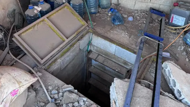 Image posted by the IDF, which it says shows an underground tunnel opening used by Hezbollah in southern Lebanon