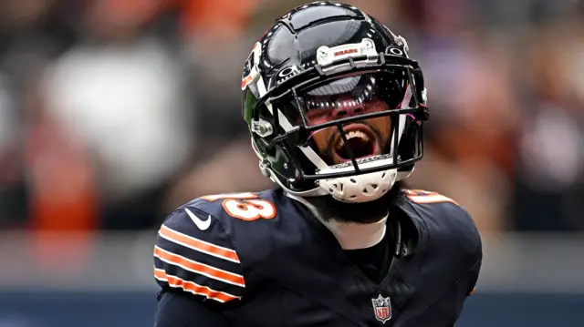 Keenan Allen celebrates a touchdown for Chicago Bears