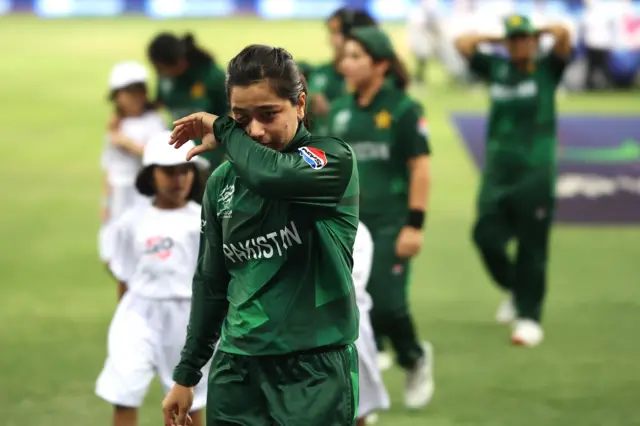 An emotional Fatima Sana after the toss