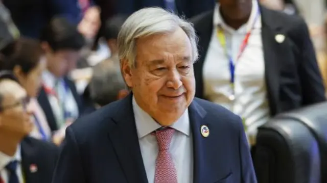 UN Secretary-General Antonio Guterres attends the 14th ASEAN-United Nations (UN) Summit as part of the 44th and 45th ASEAN Summits and Related Summits at the National Convention Center in Vientiane, Laos, 11 October 2024