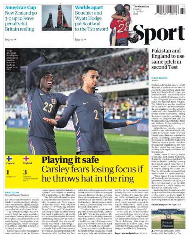 Guardian back page