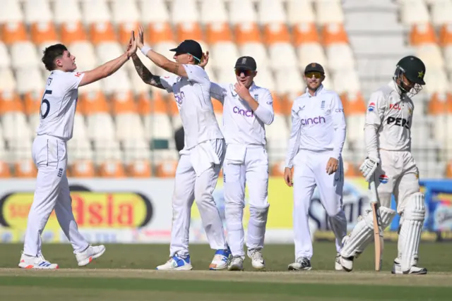 Matthew Potts celebrates wickets