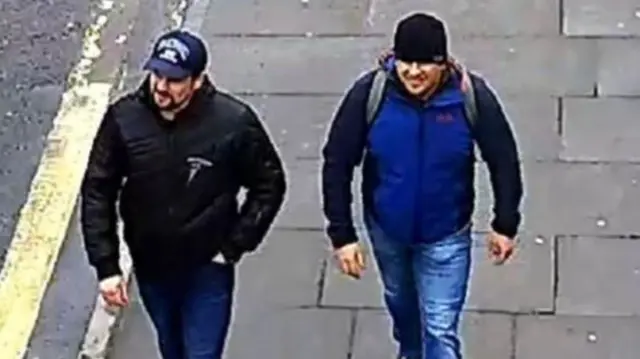 Two Russian agents believed to be involved in the Salisbury novichok poisonings were identified by police in 2018