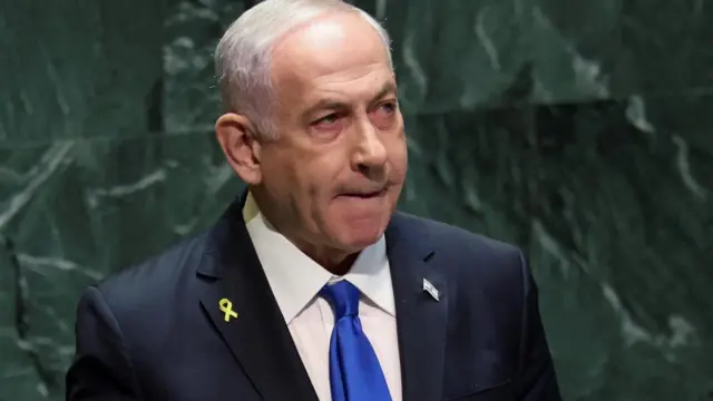 A close up of Benjamin Netanyahu