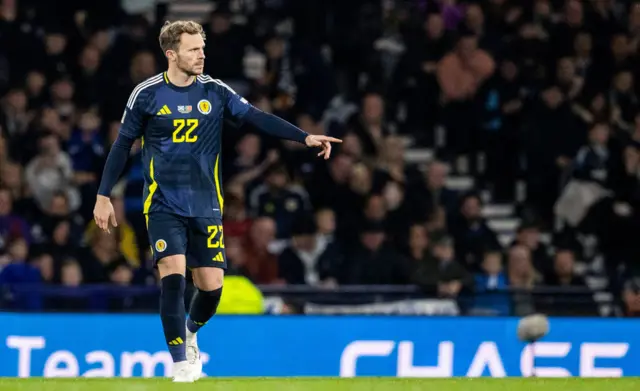 GLASGOW, SCOTLAND - OCTOBER 15: Scotland's Nicky Devlin in action during a UEFA Nations League Group A1 match between Scotland and Portugal at Hampden Park, on October, 15, 2024, in Glasgow, Scotland. (Photo by Alan Harvey / SNS Group)