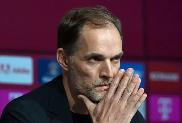 Thomas Tuchel attends a press conference