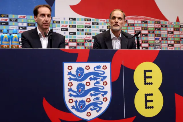 Thomas Tuchel, Manager of England, and Mark Bullingham, Chief Executive Officer of the FA