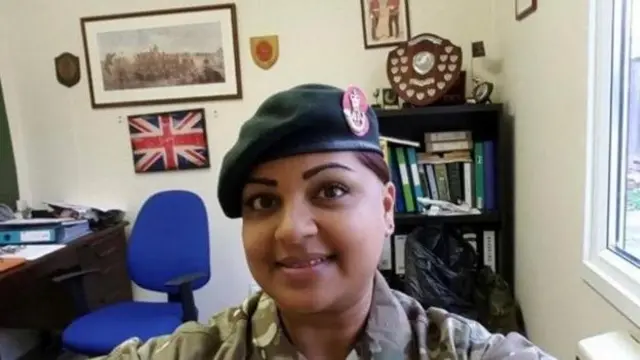 Tanya Nasir wearing an army uniform