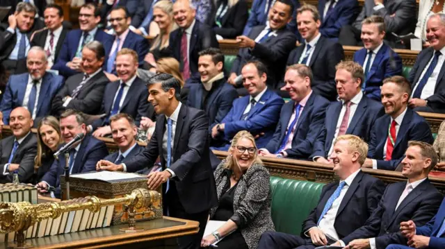 Conservative Party leader Rishi Sunak at PMQs as leader of the opposition