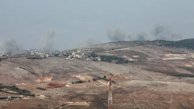 Smoke billows over Nabatieh skyline